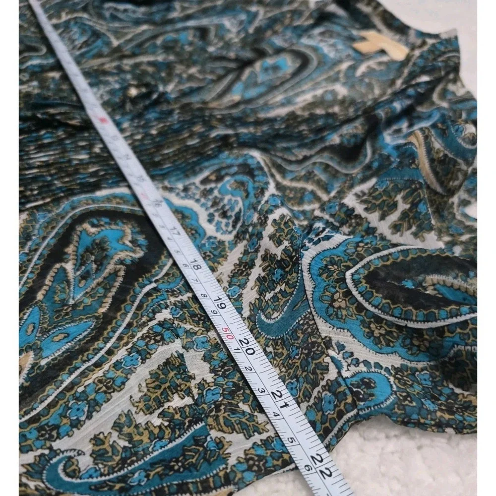 Michael Kors Women's Sheer Paisley Print Blouse Size Large